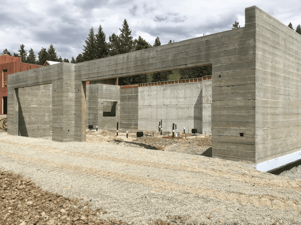 The Alpine board form concrete walls
