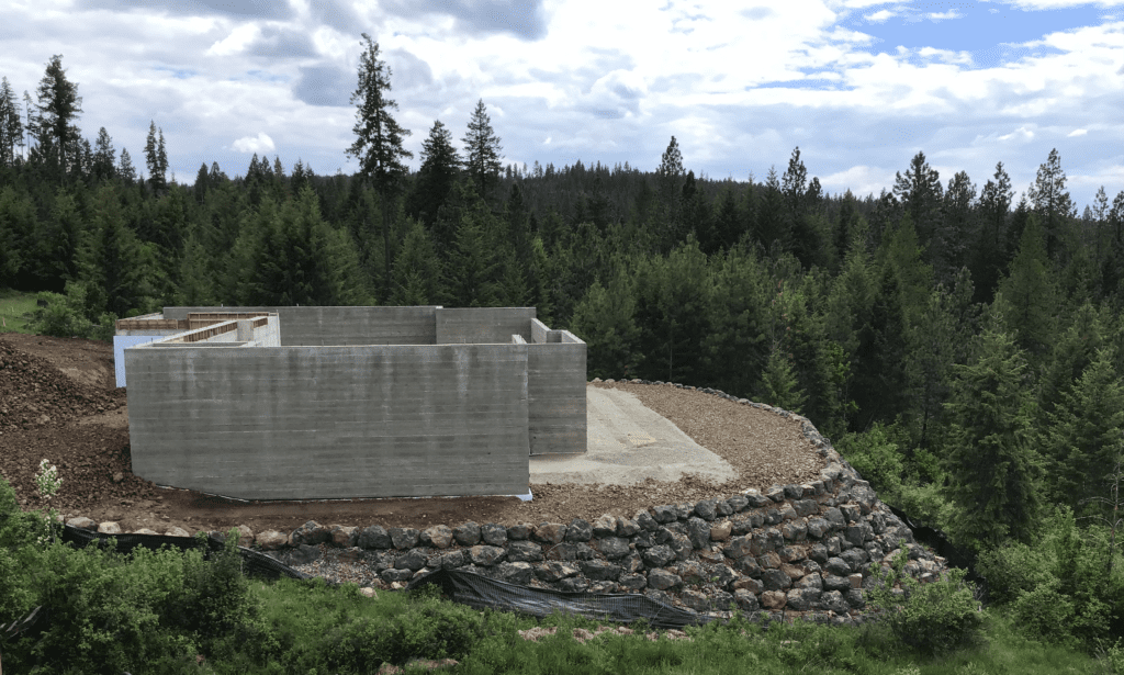 The Alpine board form concrete walls